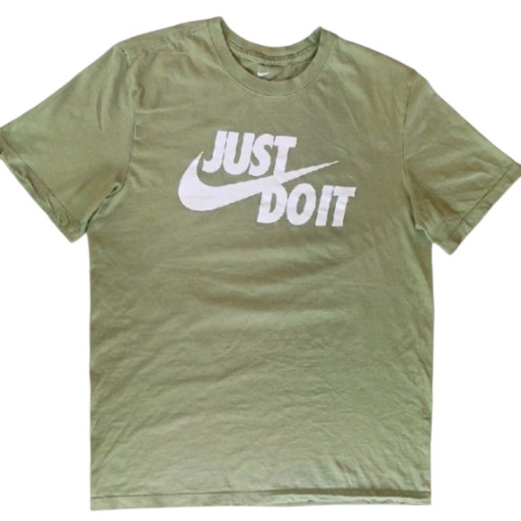 Nike Just Do It T-Shirt, Medium, Earth Green. - Picture 1 of 6
